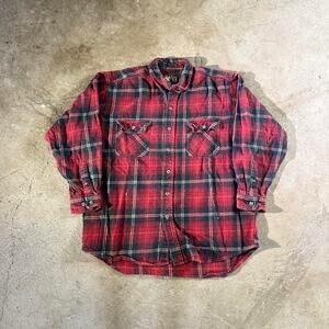 Field & Stream Heavy Cotton Plaid Flannel Longsleeve Button Down Shirt